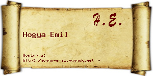 Hogya Emil névjegykártya